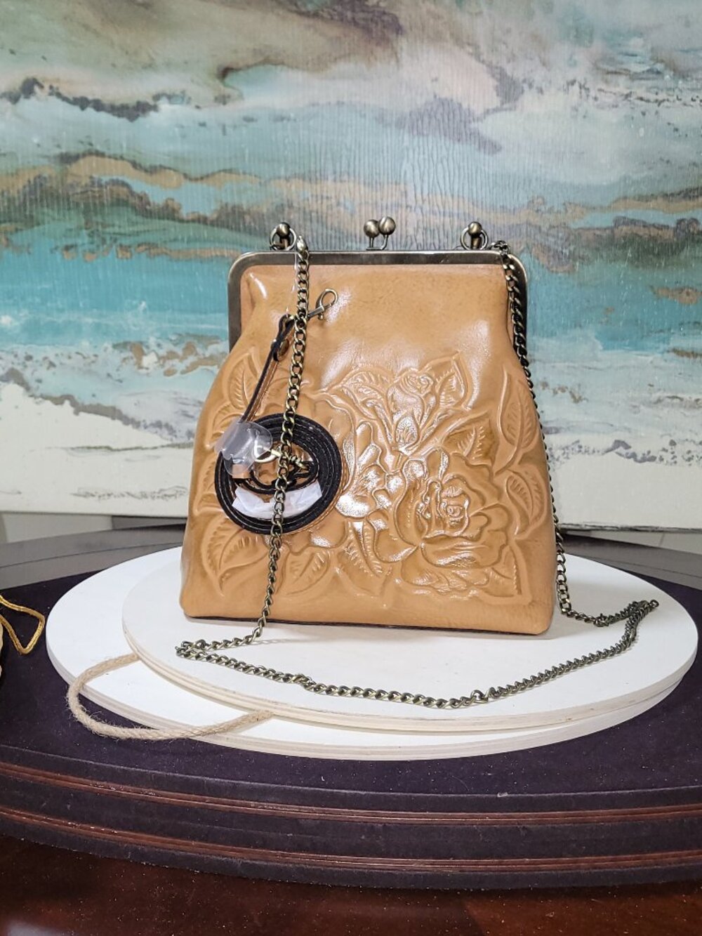 Patricia Nash Leather Novella FRM Kiss Lock [Item #HL03]
